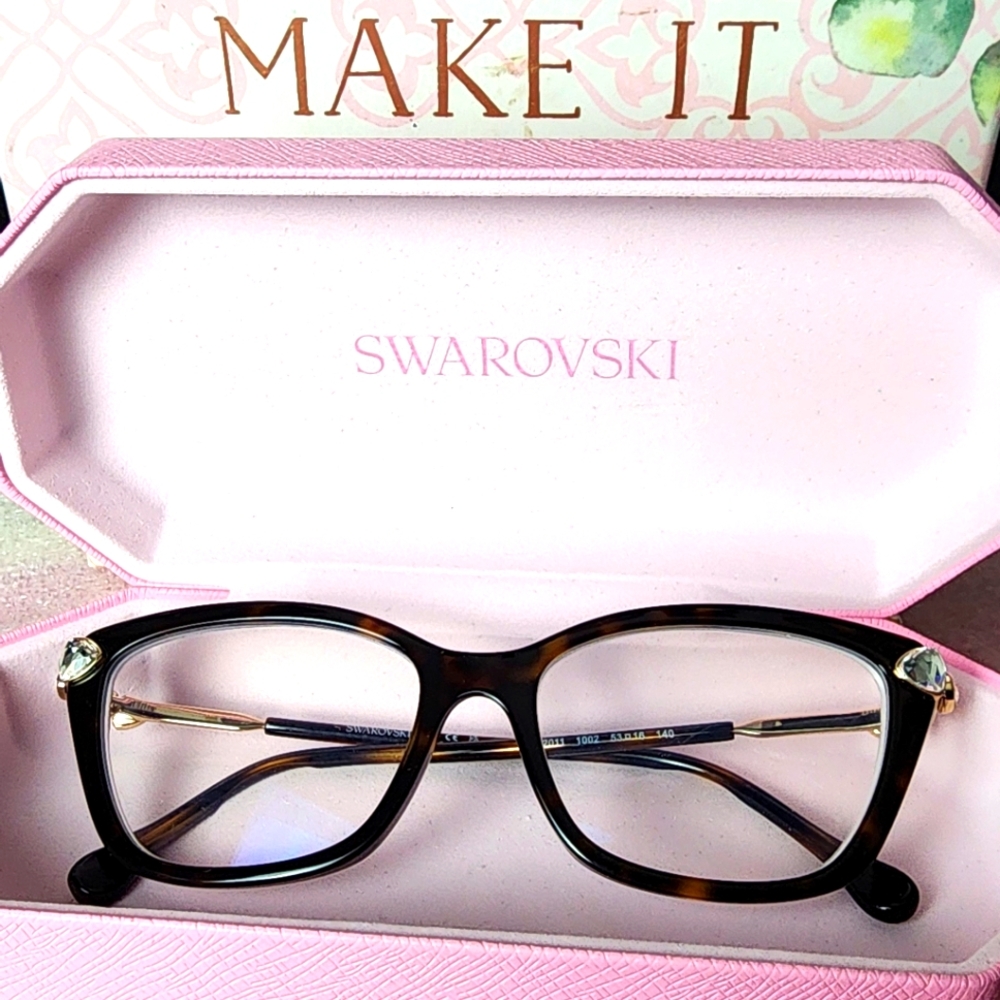 Swarovski Sk2011 W.crystals,Cat Eye Bifocal Glasses Elegant Accessories W.pink C - Picture 4 of 11